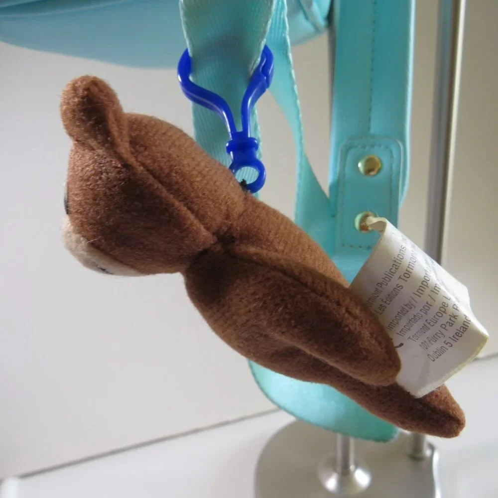 Brown & Tan Mini Teddy Bear BACKPACK CLIP plush stuffed animal
